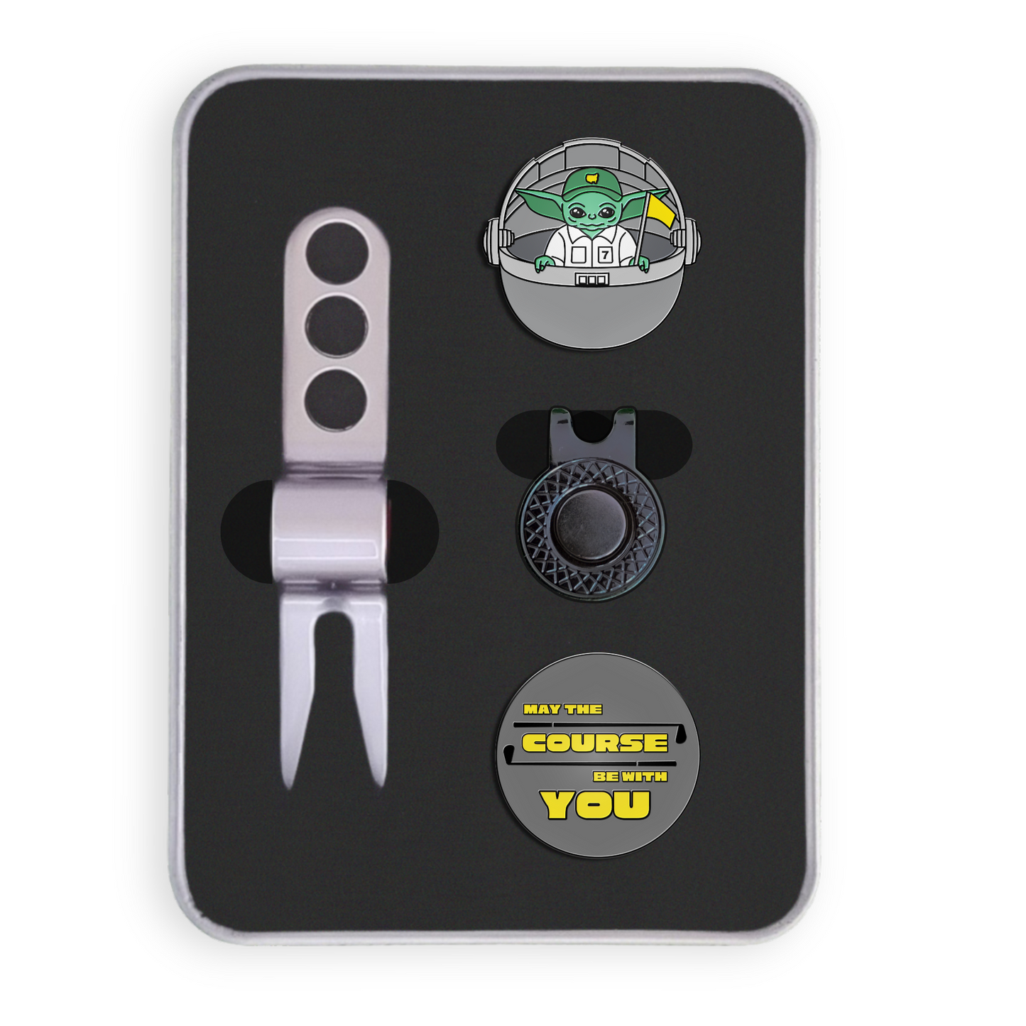 Golf Ball Marker Gift Set - May The Course Be With You!