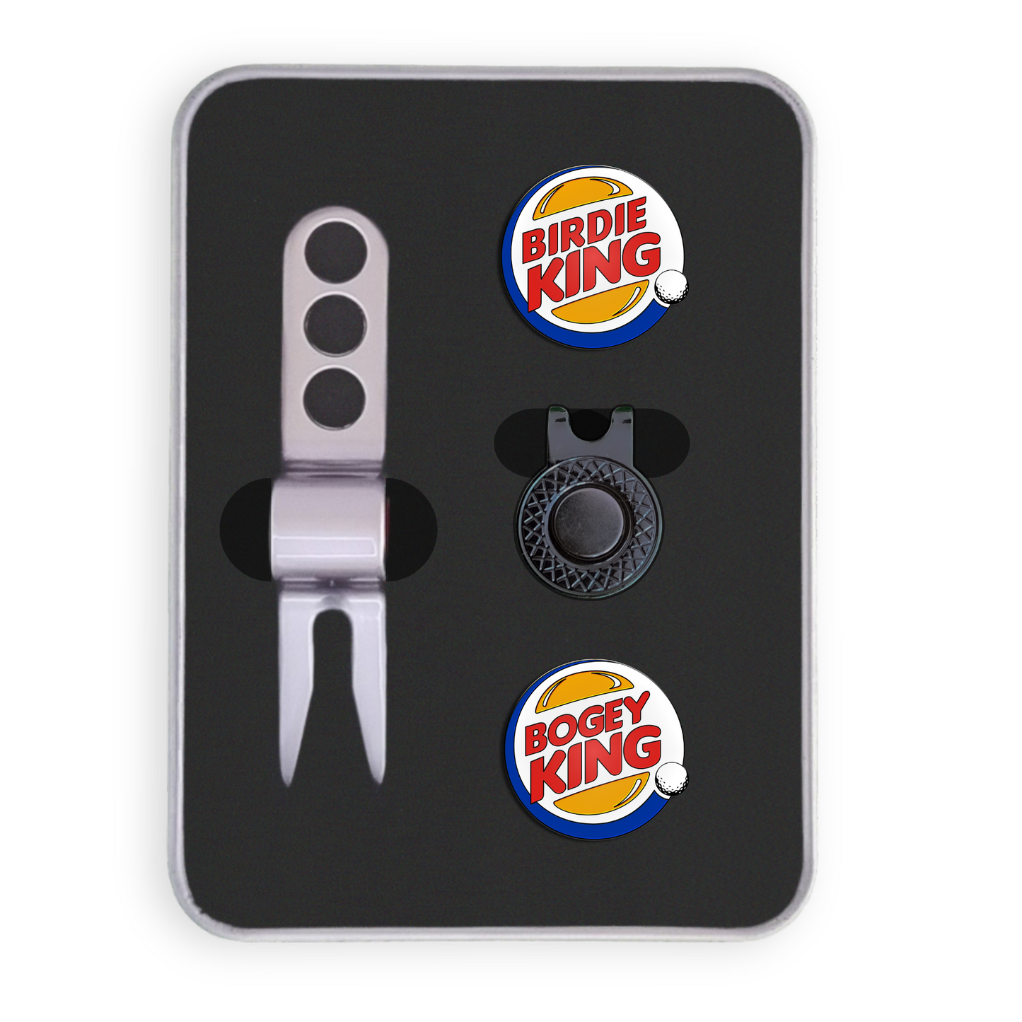 Golf Ball Marker Set - Bogey/Birdie King