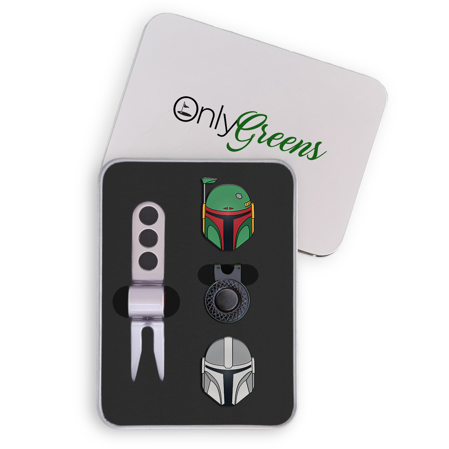 Golf Ball Marker Gift Set - Boba/Mando Helmets