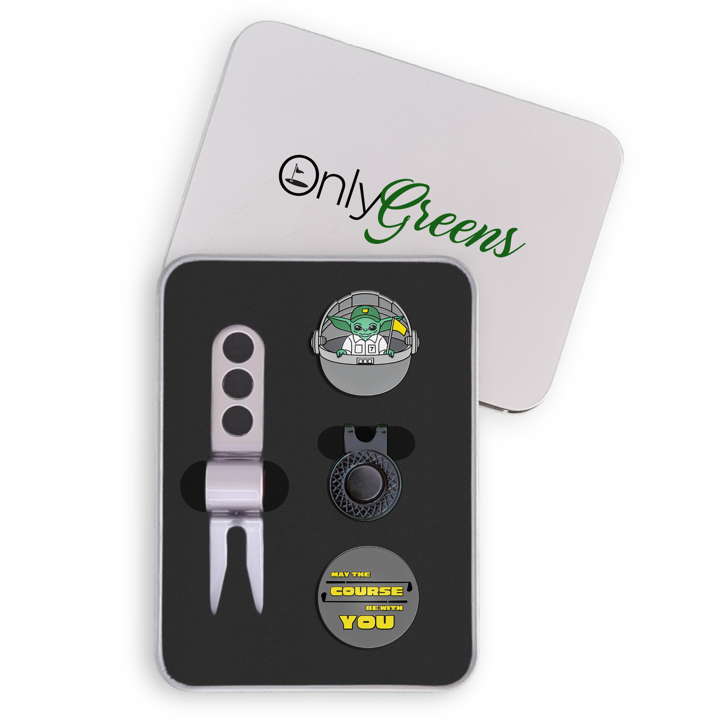Golf Ball Marker Gift Set - May The Course Be With You!