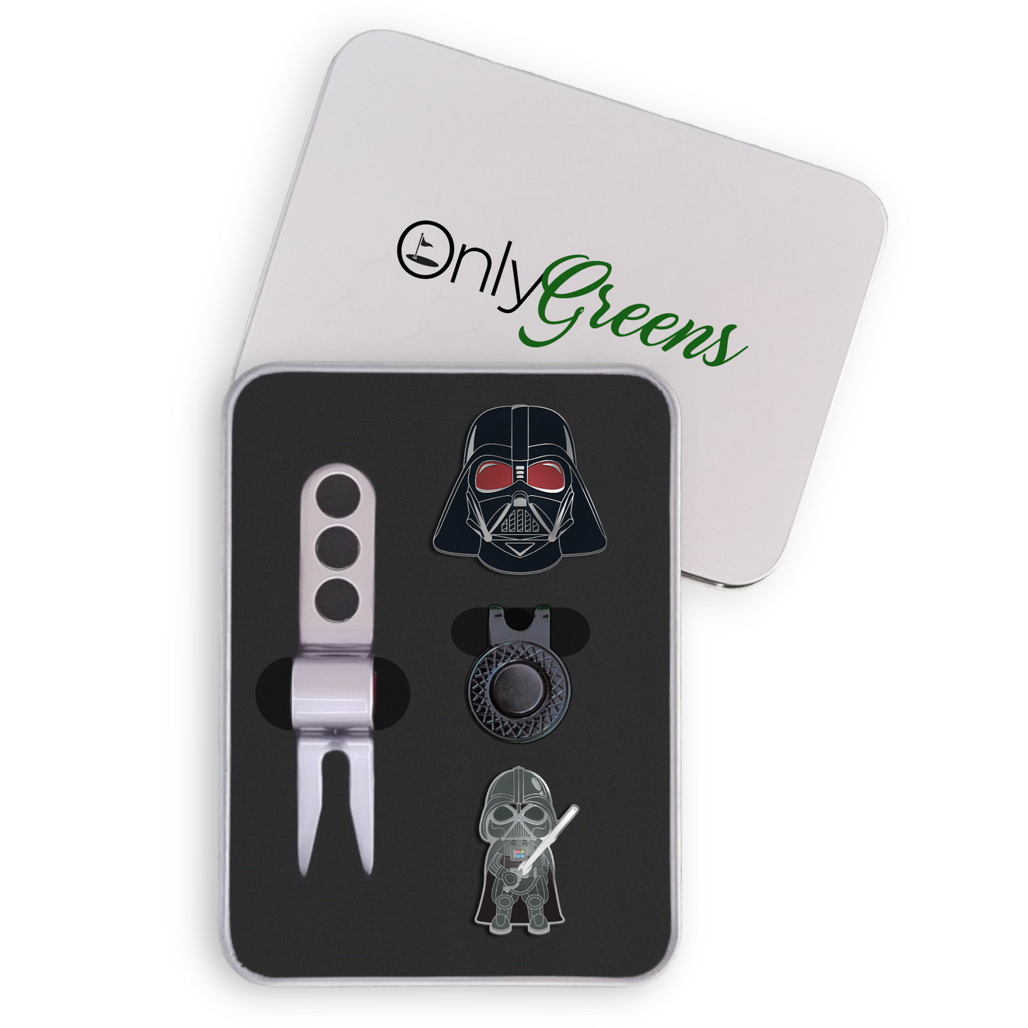 Golf Ball Marker Gift Set - Darth Chrome