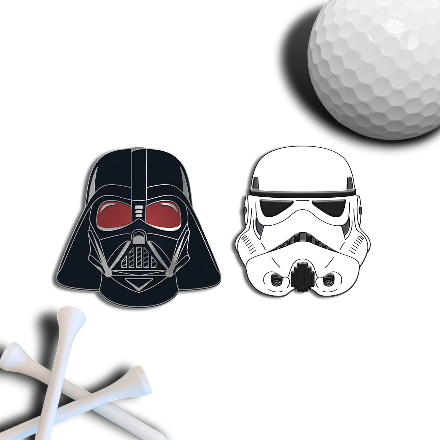 Golf Ball Marker Gift Set - Darth Chrome - Storm Trooper - May the Course be With You