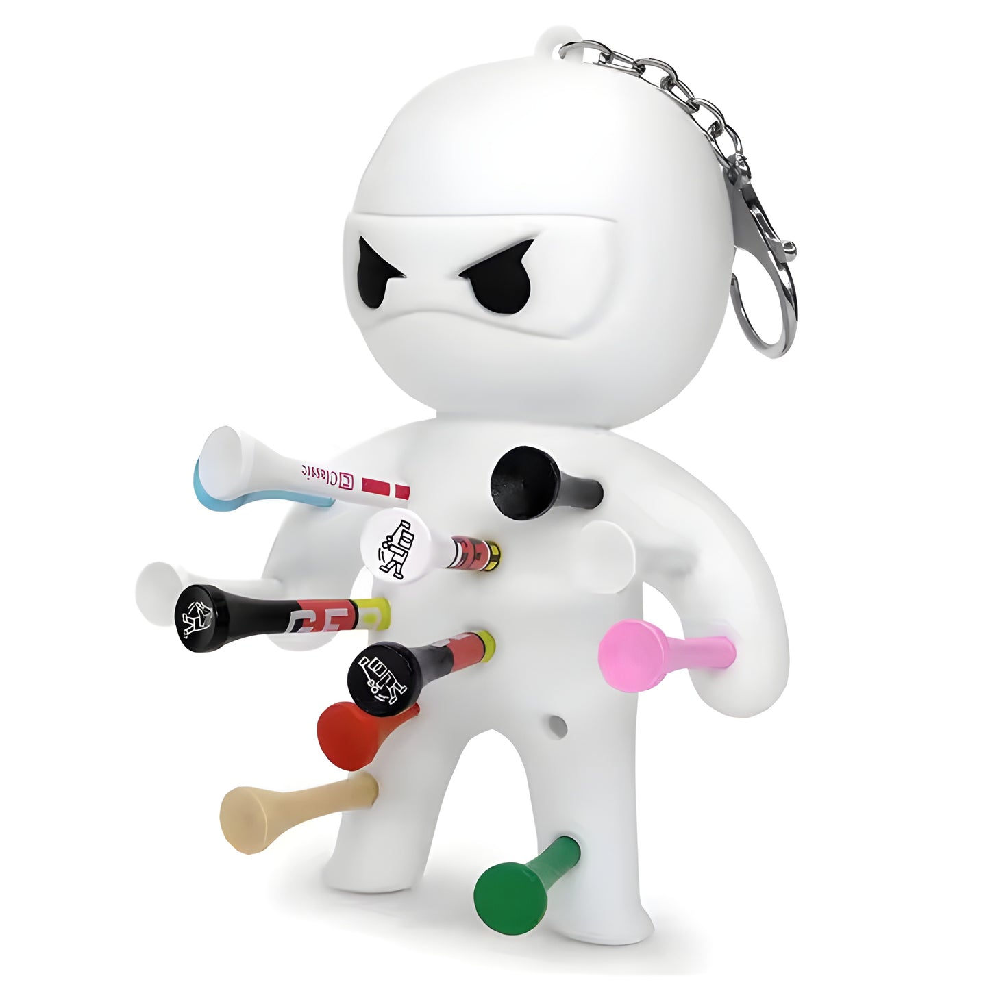 Golf Tee Holder – Ninja Design | Black or White | Holds 13 Tees