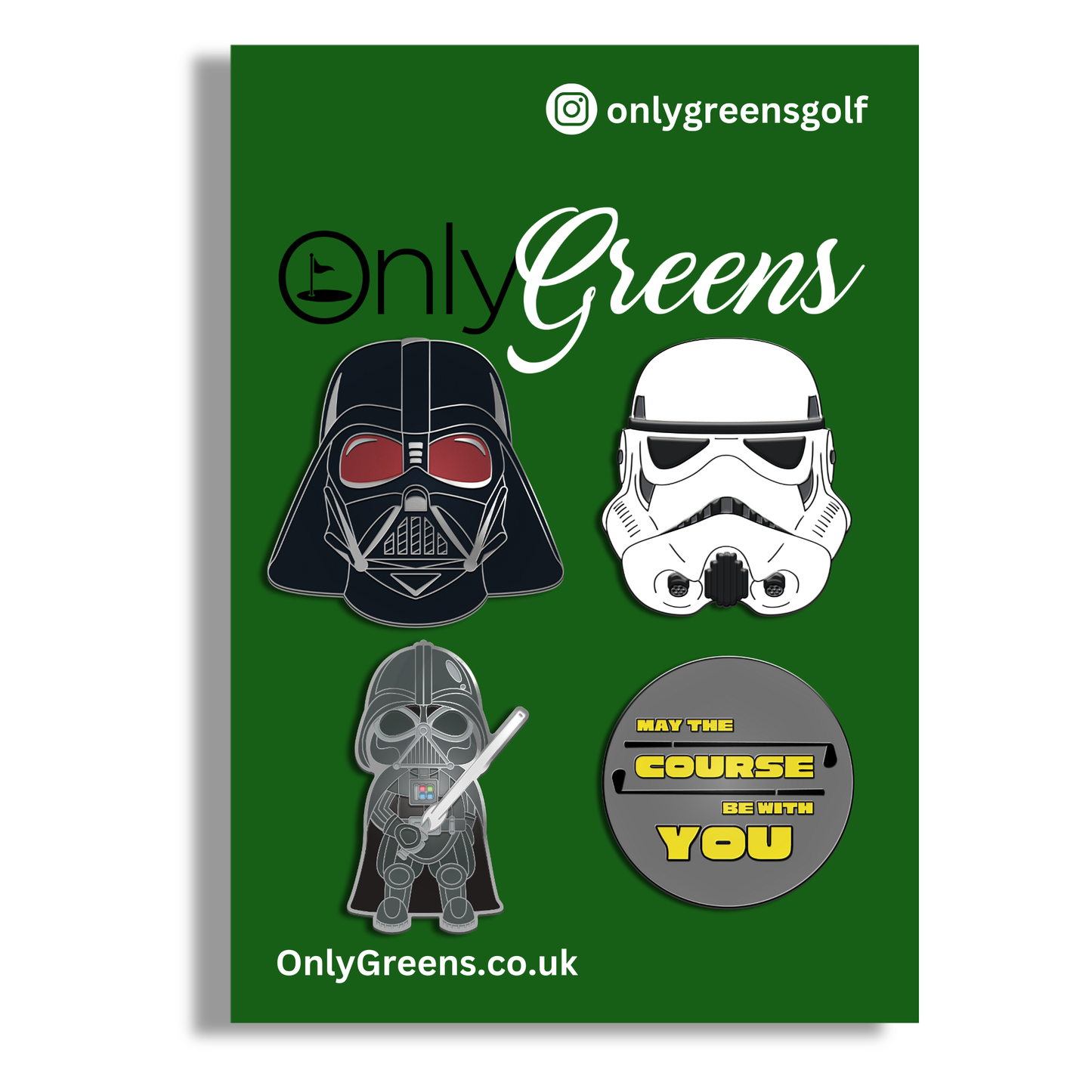 Golf Ball Marker Gift Set - Darth Chrome - Storm Trooper - May the Course be With You
