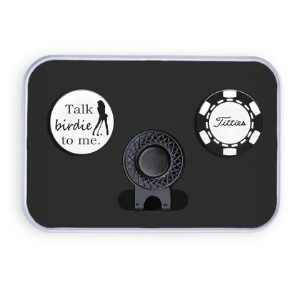 Golf Ball Marker Gift Set - Talk Birdie