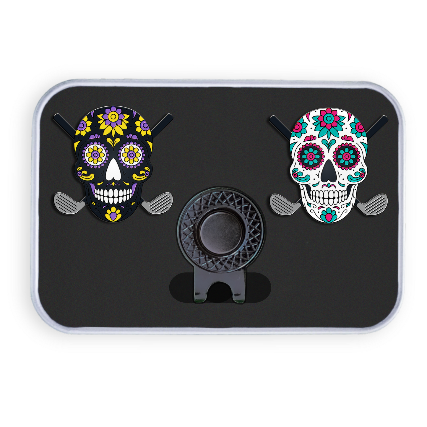 Golf Ball Marker Gift Set - Sugar Skulls