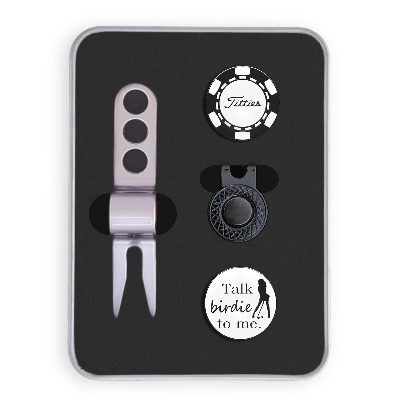 Golf Ball Marker Gift Set - Talk Birdie