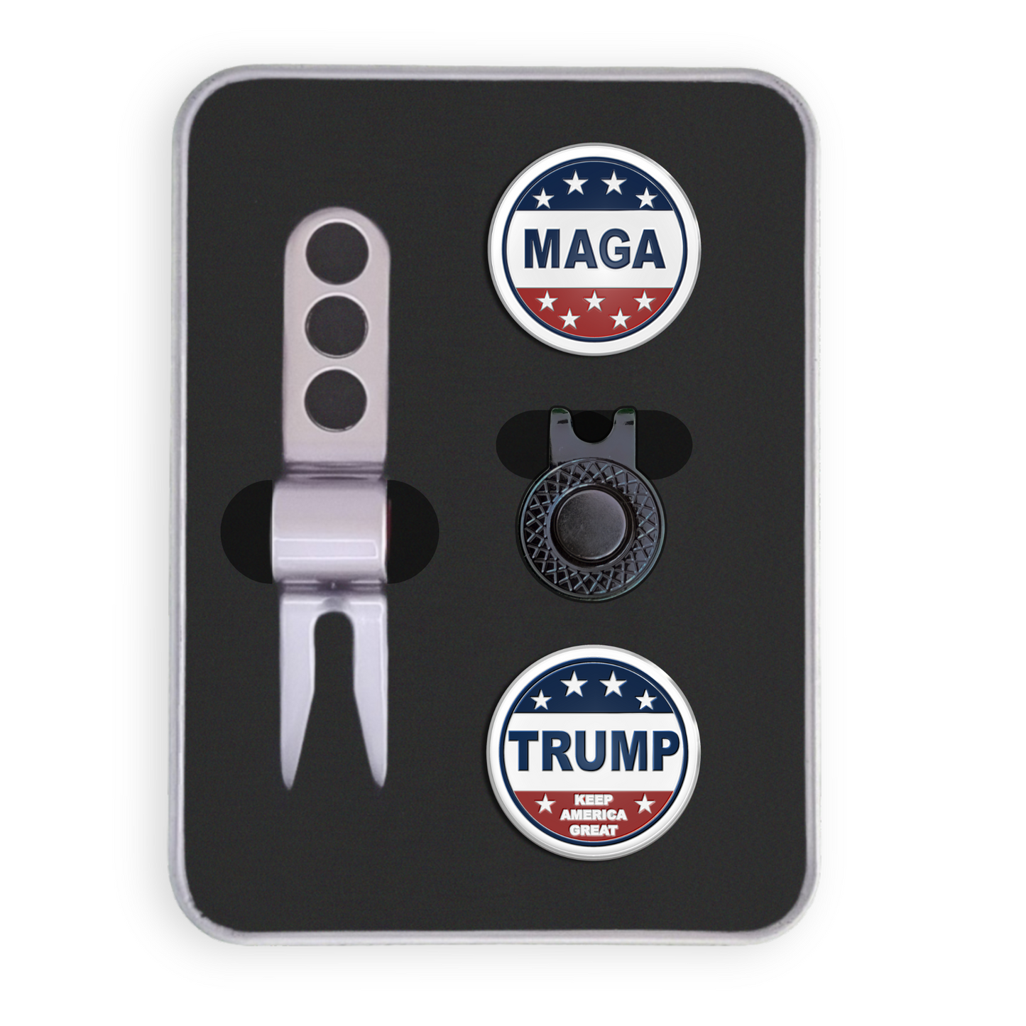 Golf Ball Marker Gift Set - Trump "Keep America Great"