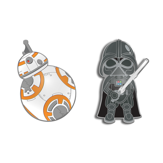 Golf Ball Marker Gift Set - The Droid & The Dark Side Chrome