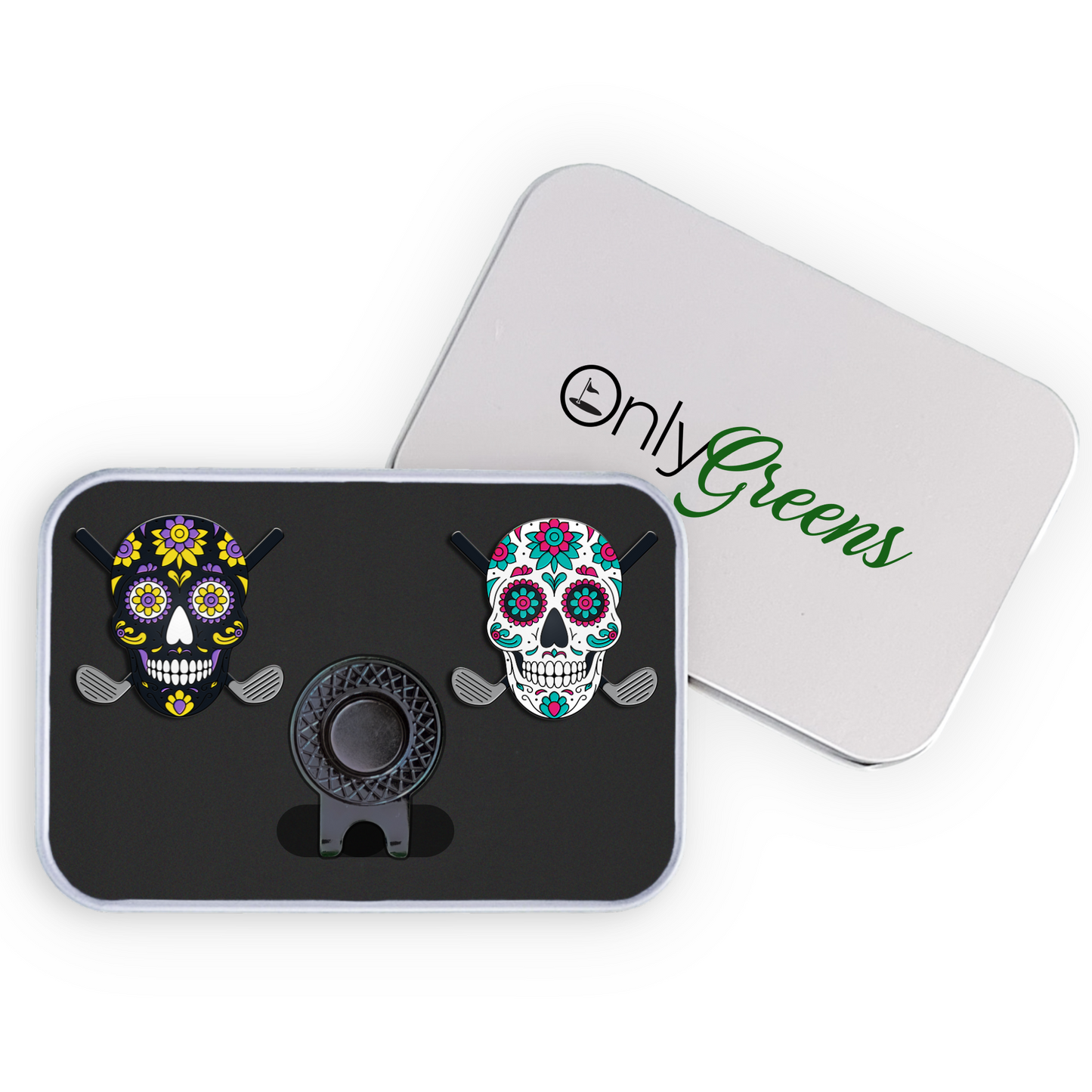 Golf Ball Marker Gift Set - Sugar Skulls