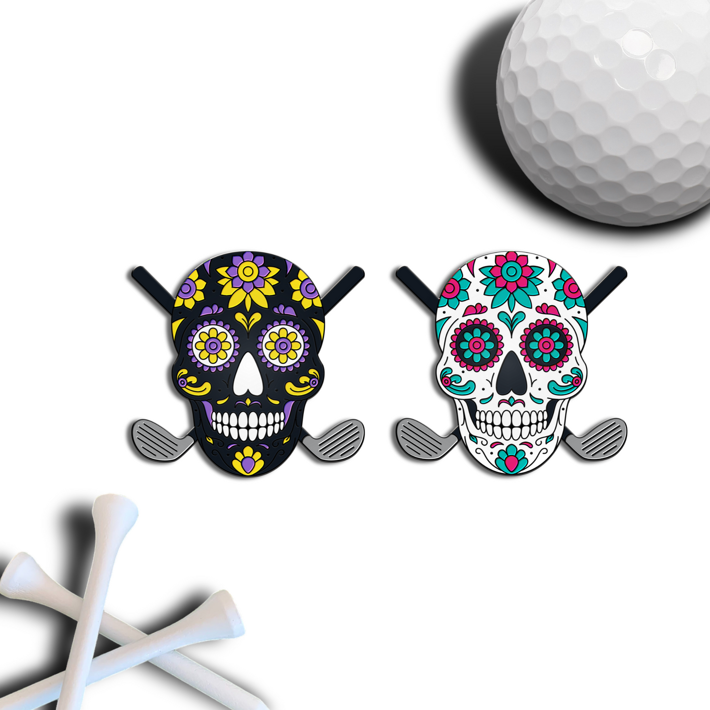 Golf Ball Marker Gift Set - Sugar Skulls