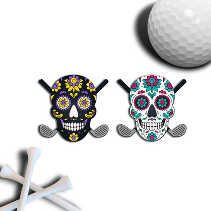Golf Ball Marker Gift Set - Sugar Skulls