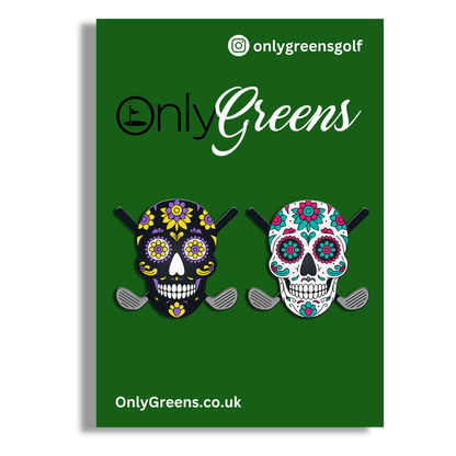 Golf Ball Marker Gift Set - Sugar Skulls