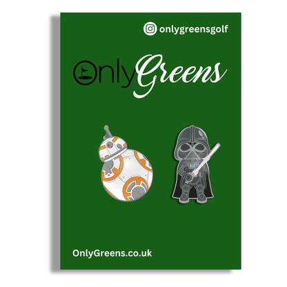 Golf Ball Marker Gift Set - The Droid & The Dark Side Chrome