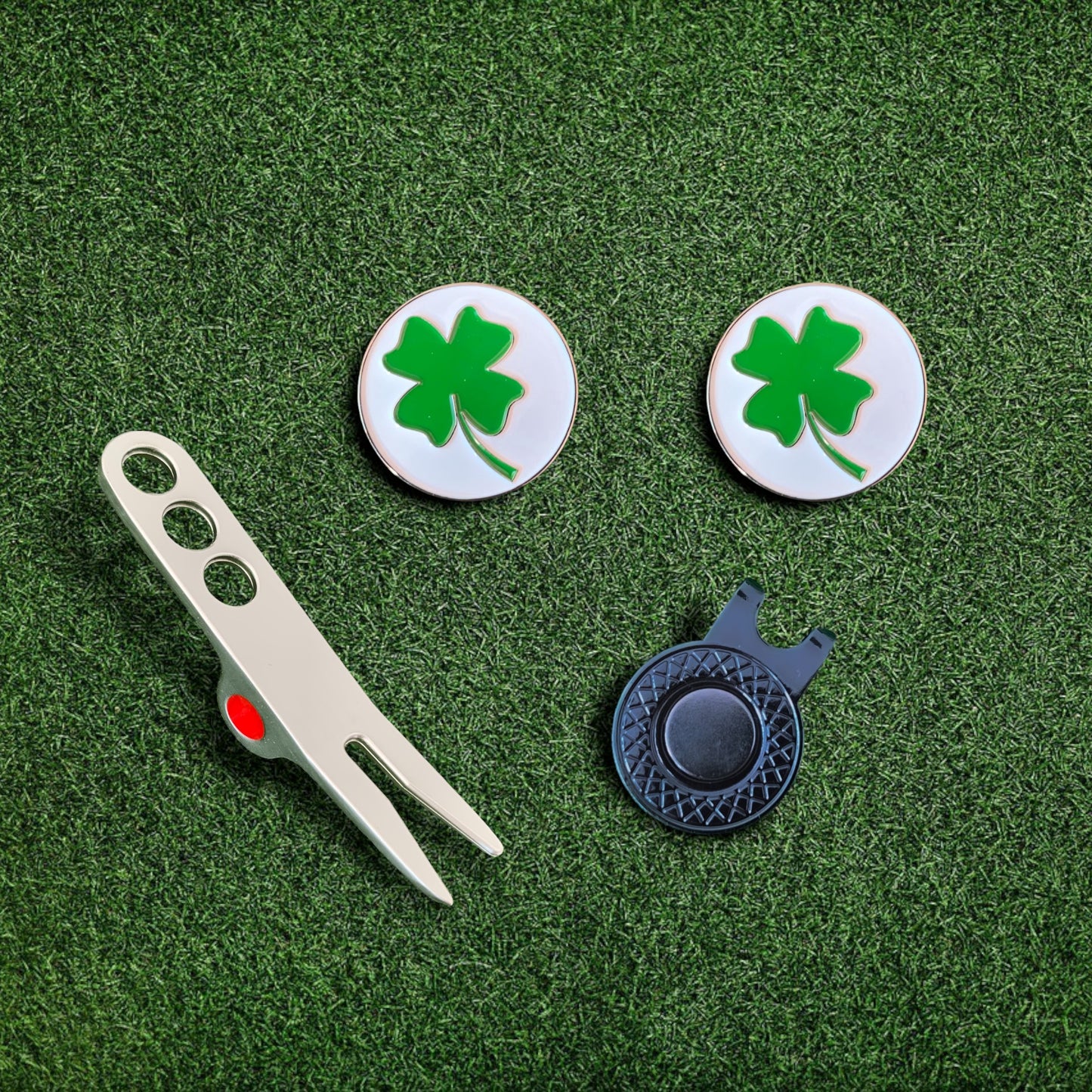 Scotty Divot Tool & Ball Marker Gift Set - Lucky Four-Leaf Clover | In Gift Tin