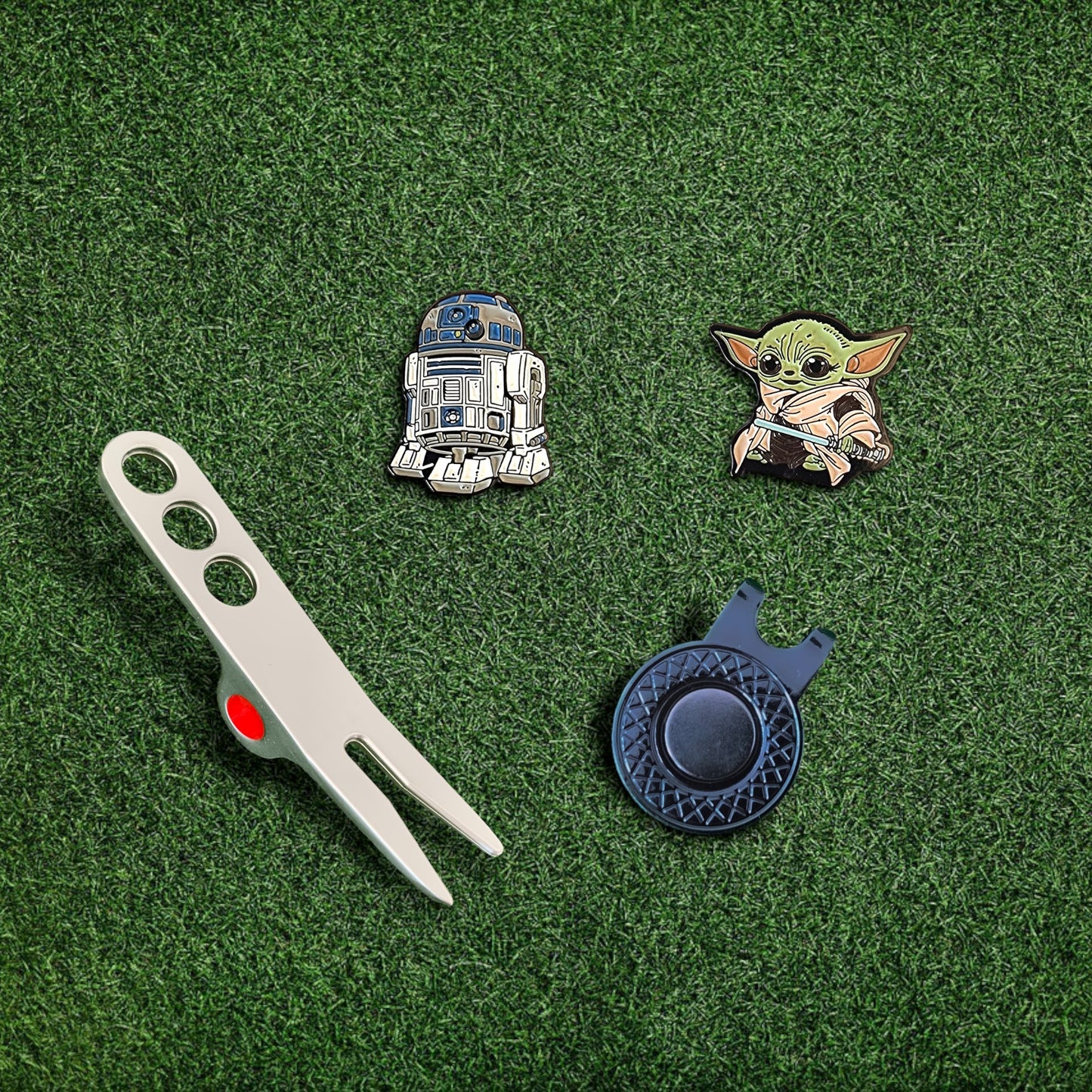Scotty Divot Tool & Ball Marker Gift Set - R2-D2 & Baby Yoda | Star Wars | In Gift Tin