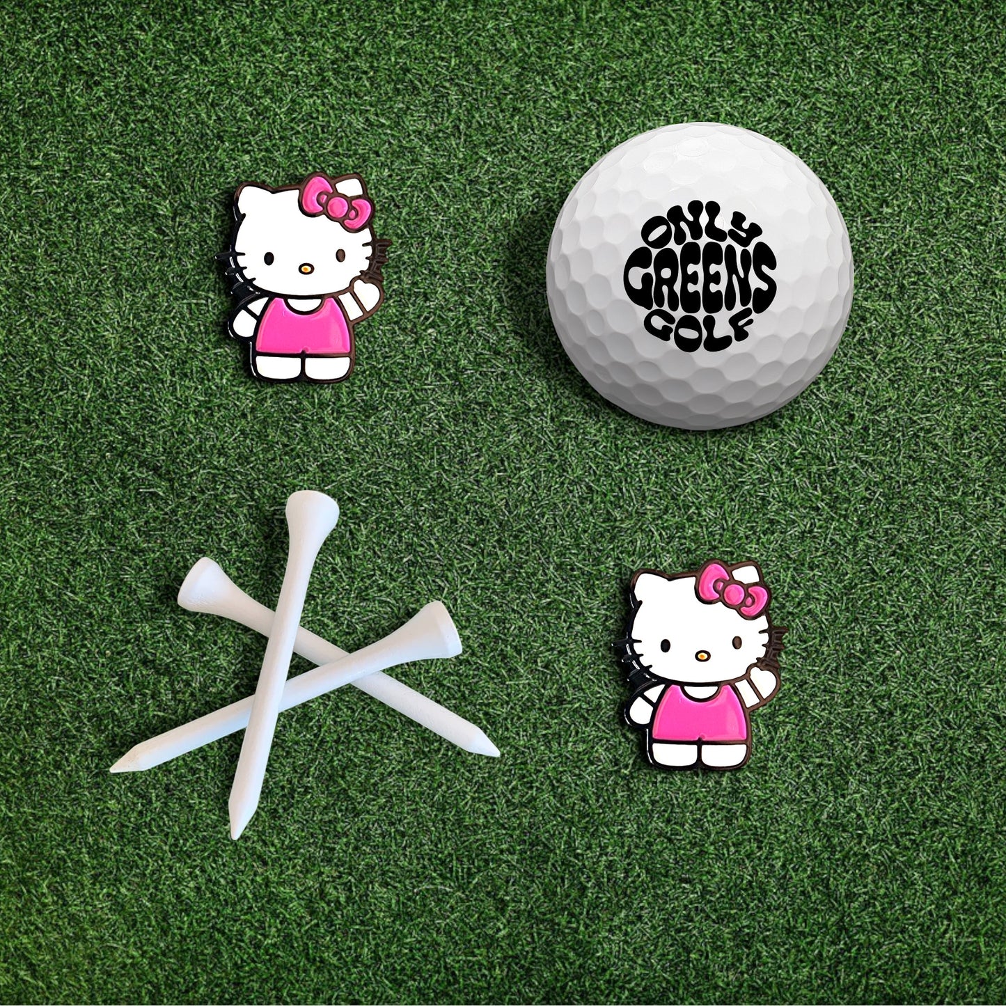 Golf Ball Marker & Hat Clip Set - Hello Kitty | Complete in Gift Tin