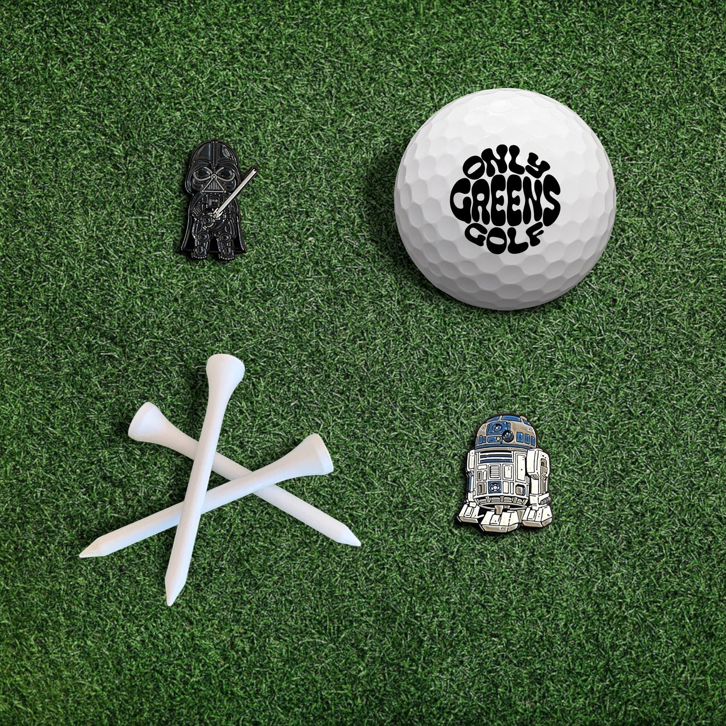 Golf Ball Marker & Hat Clip Set - Darth Vader & R2-D2 | Star Wars | In Gift Tin