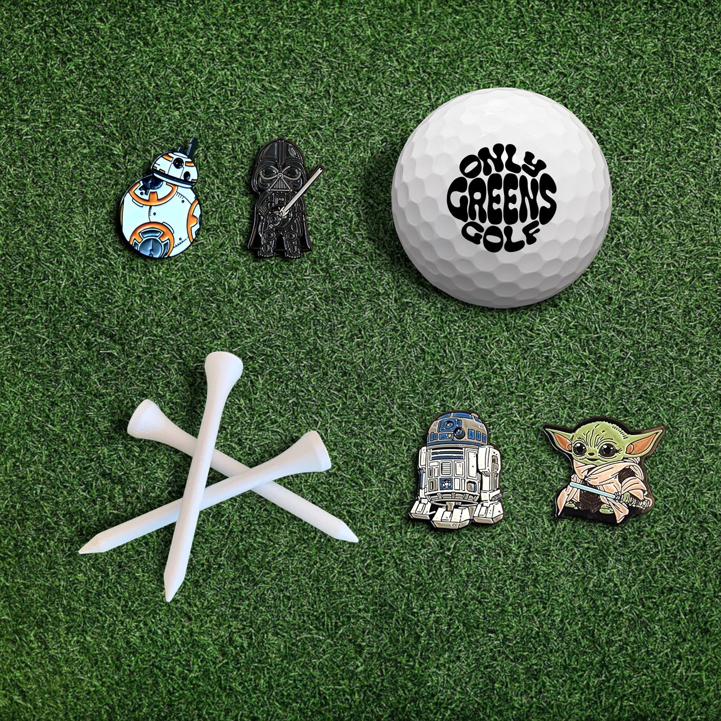 Golf Ball Marker Gift Set - Star Wars | BB-8 | Baby Yoda | R2-D2 | Darth Vader