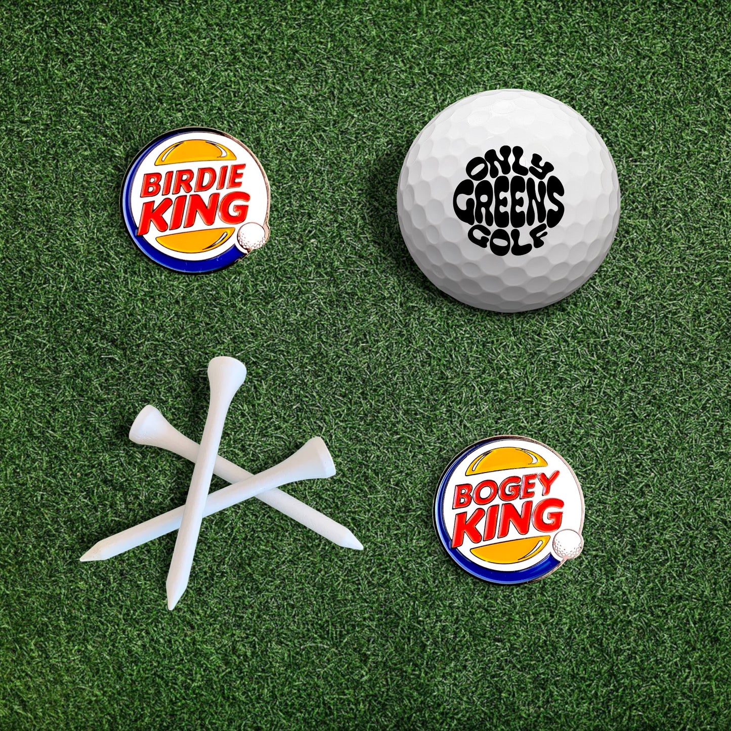 Golf Ball Marker Set - Bogey/Birdie King