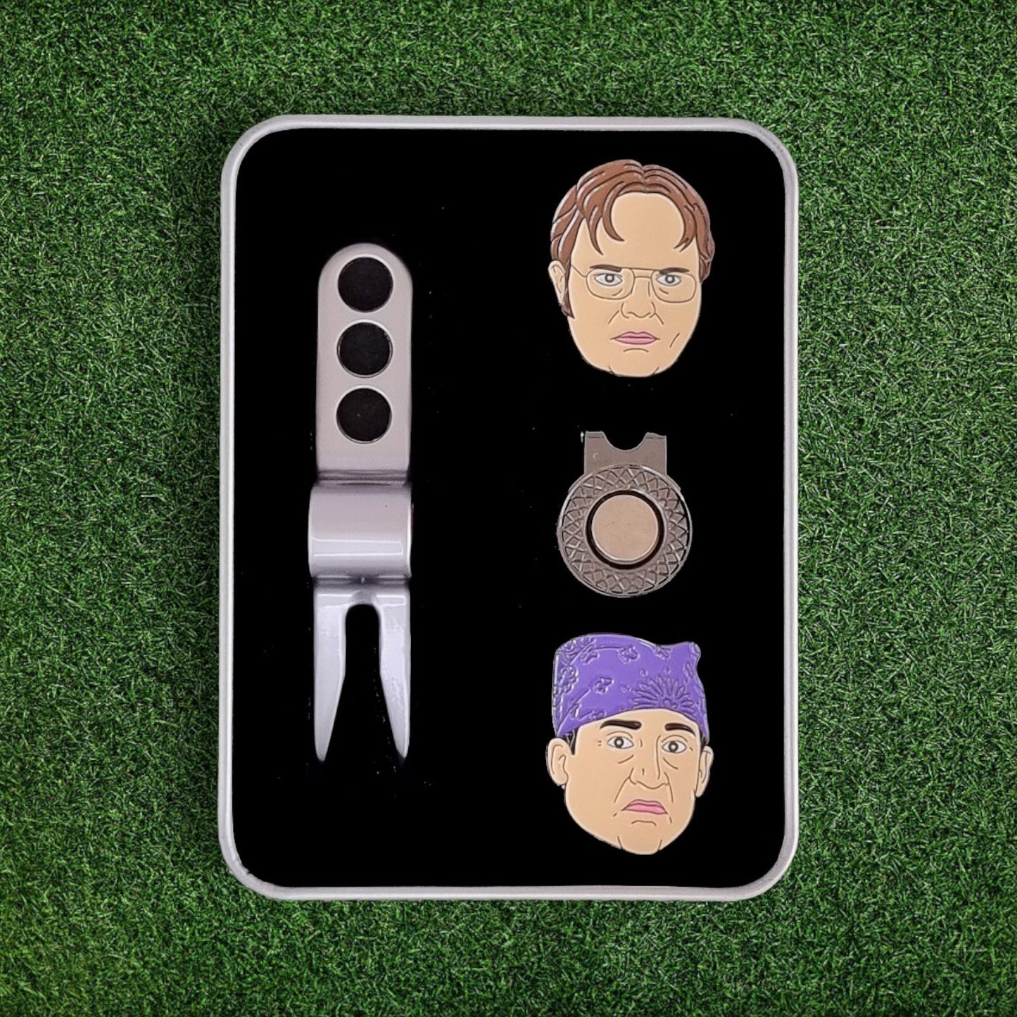 Scotty Divot Tool and Ball Marker Set - Office - Complete in Gift Tin