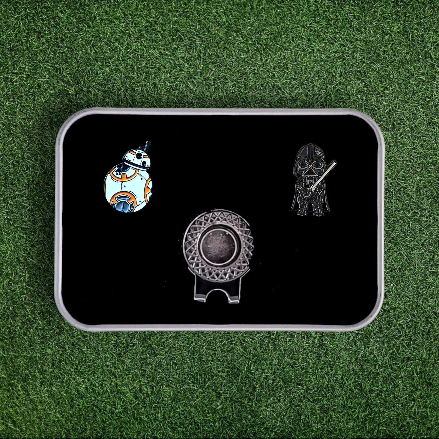 Golf Ball Marker & Hat Clip Set - BB-8 & Darth Vader | Star Wars | In Gift Tin