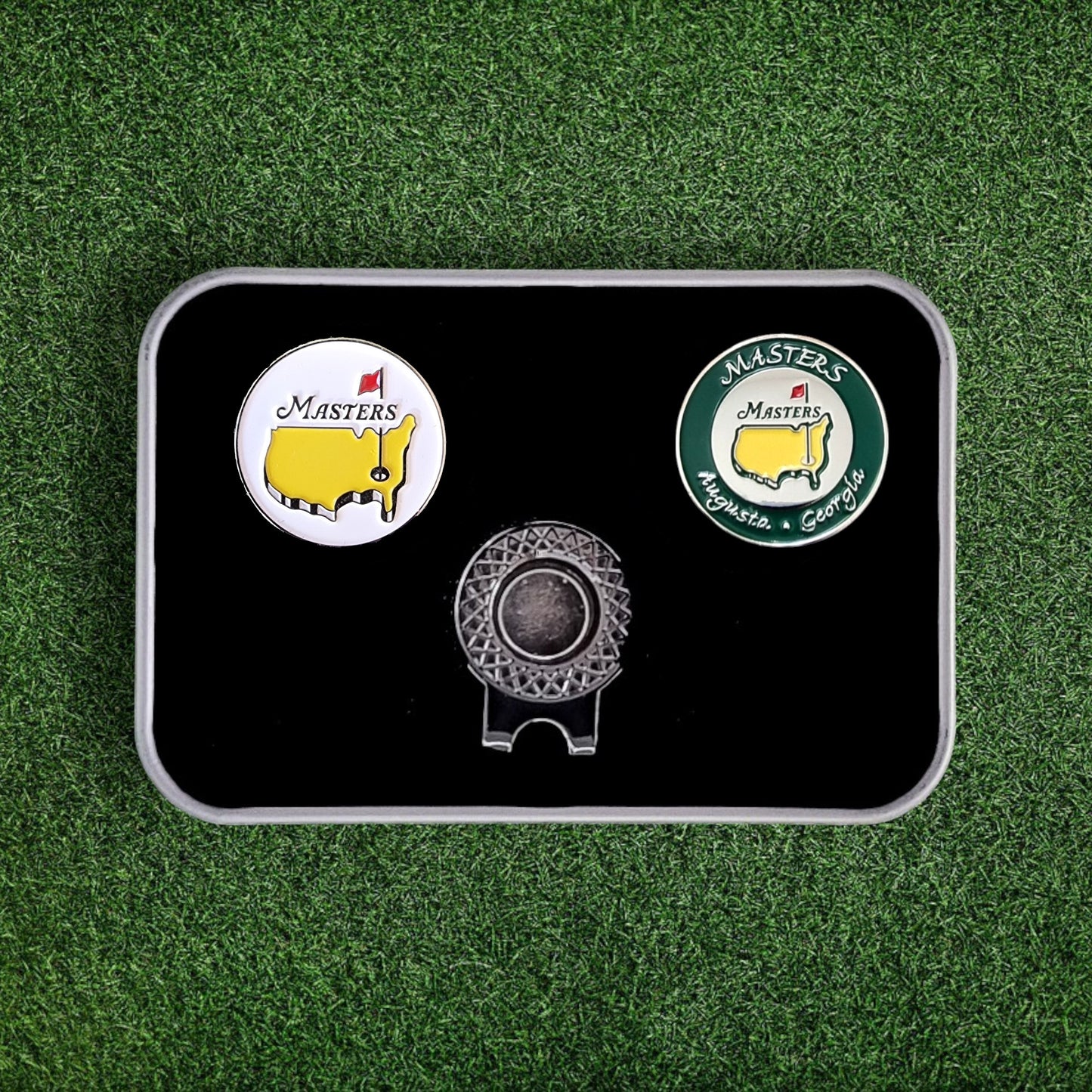 Golf Ball Marker & Hat Clip Set - Masters | Augusta | Georgia | In Gift Tin