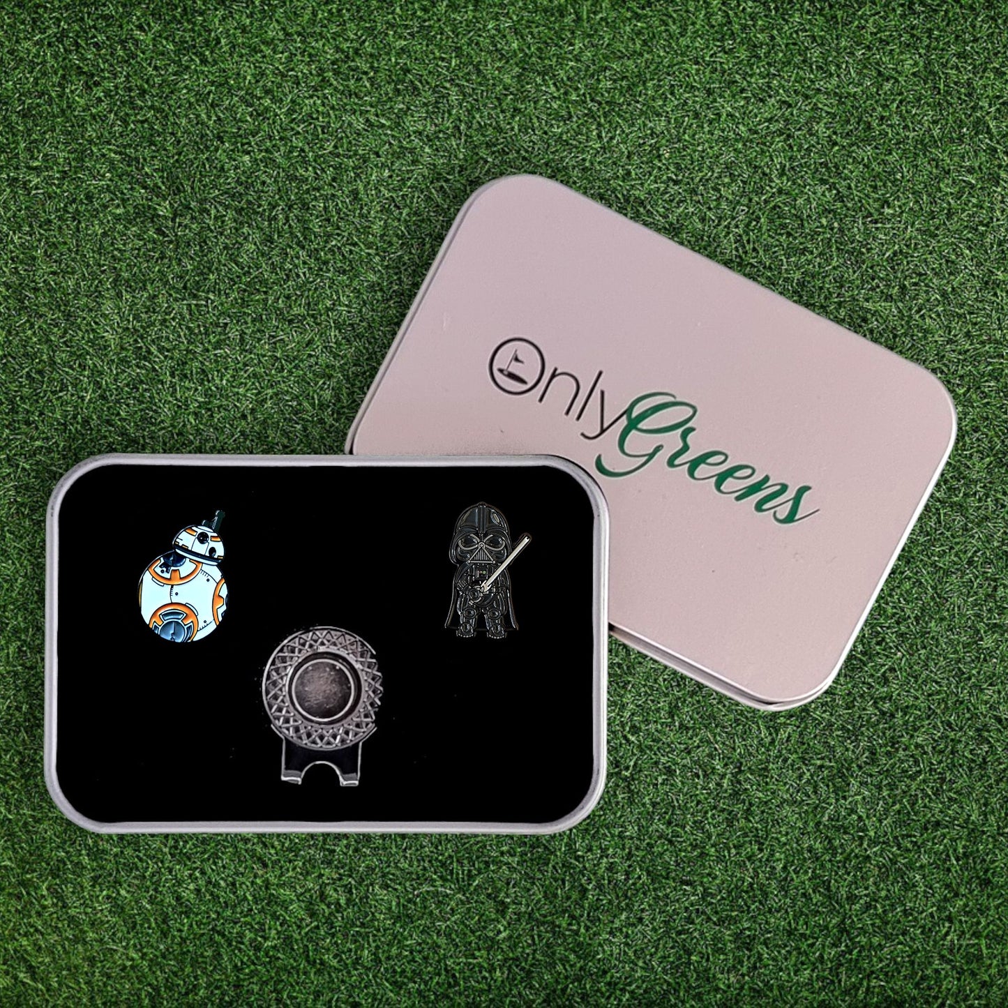 Golf Ball Marker & Hat Clip Set - BB-8 & Darth Vader | Star Wars | In Gift Tin
