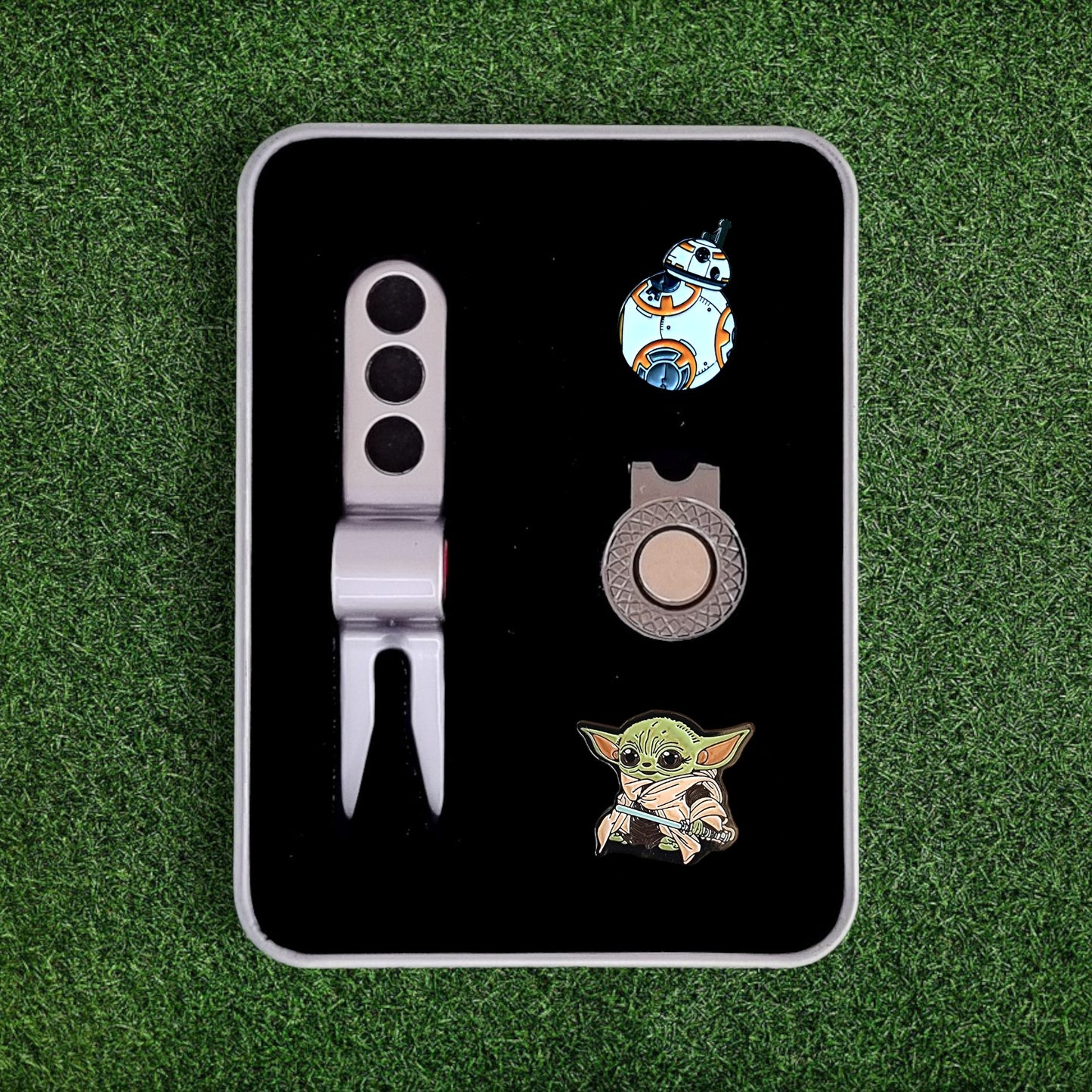 Scotty Divot Tool & Ball Marker Gift Set - BB-8 & Baby Yoda | Star Wars | In Gift Tin