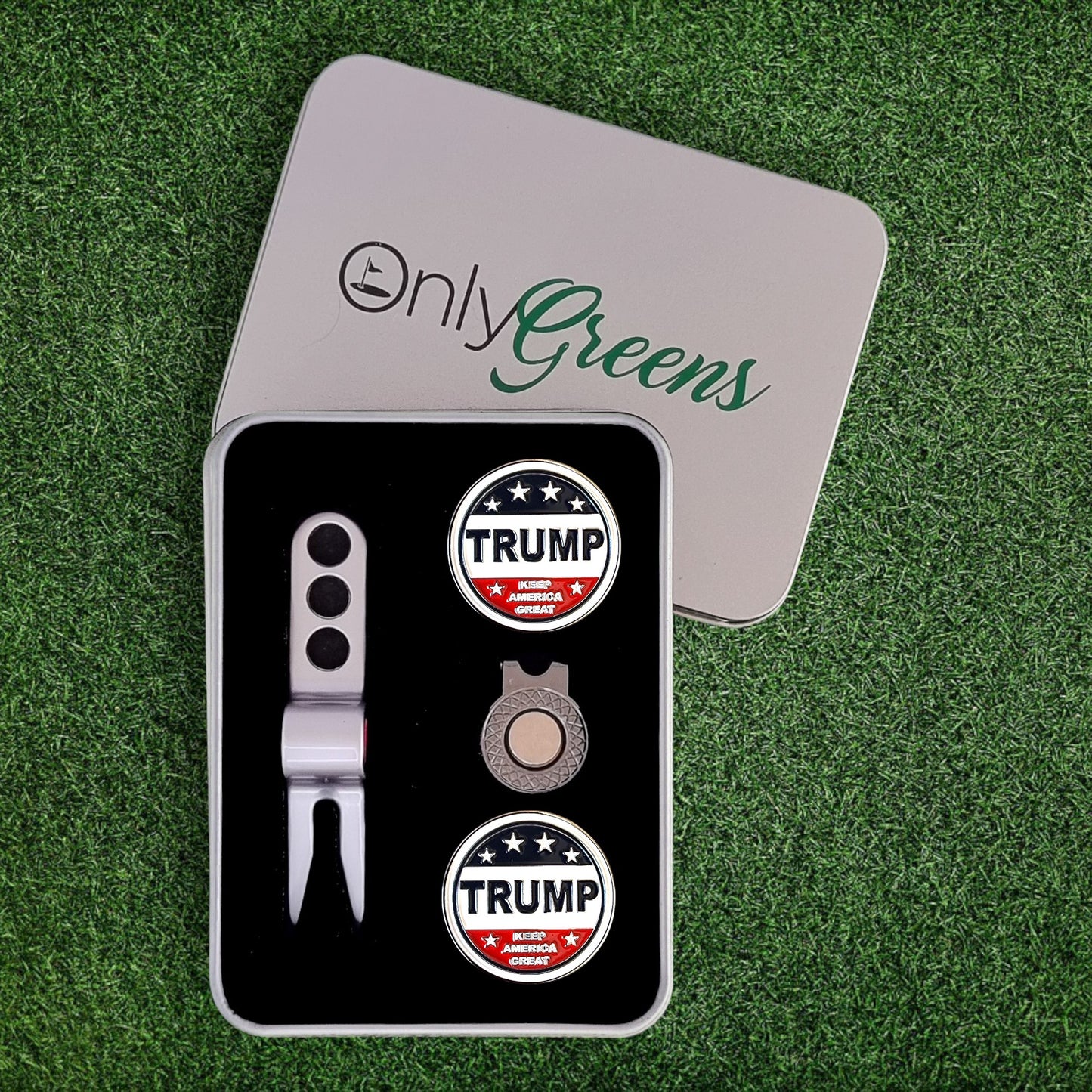 Scotty Divot Tool & Ball Marker Gift Set -Trump "Keep America Great" | In Gift Tin