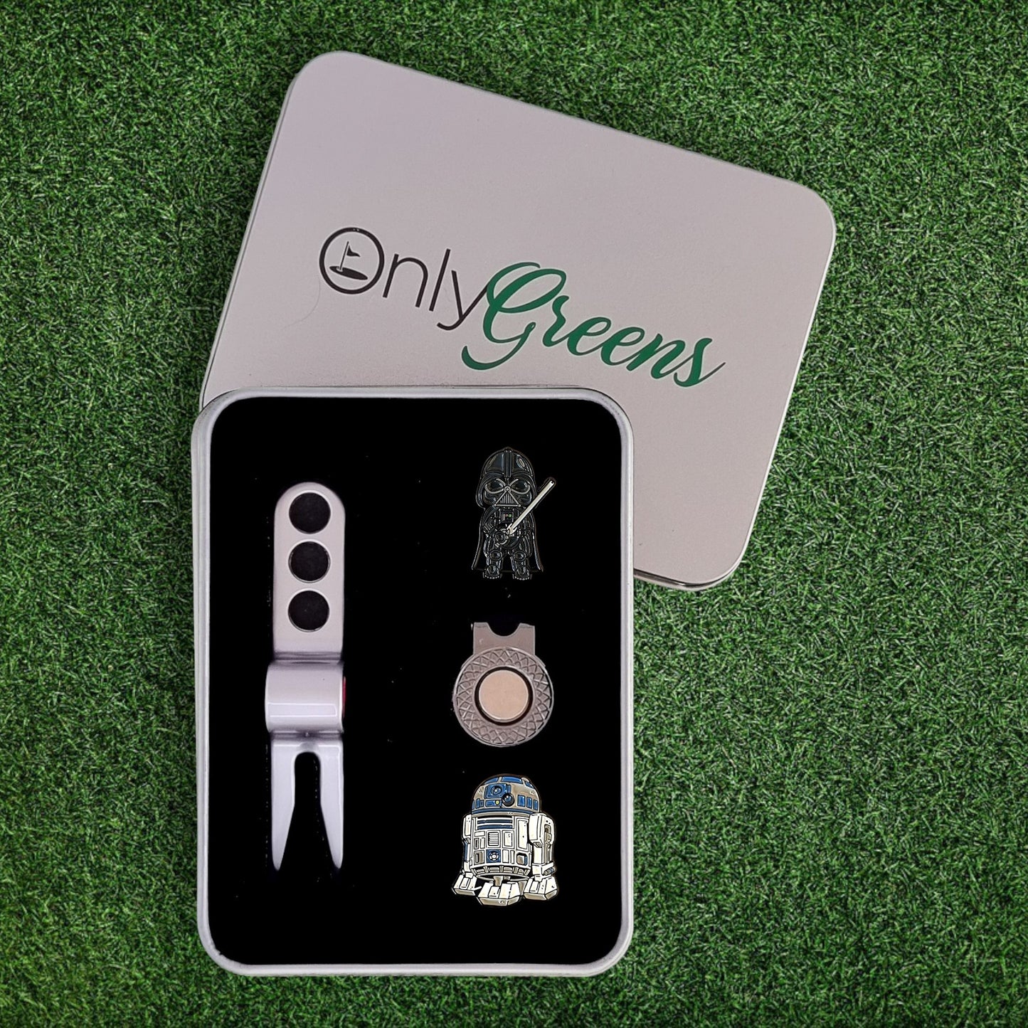 Scotty Divot Tool & Ball Marker Gift Set - Darth Vader & R2-D2 | Star Wars | In Gift Tin