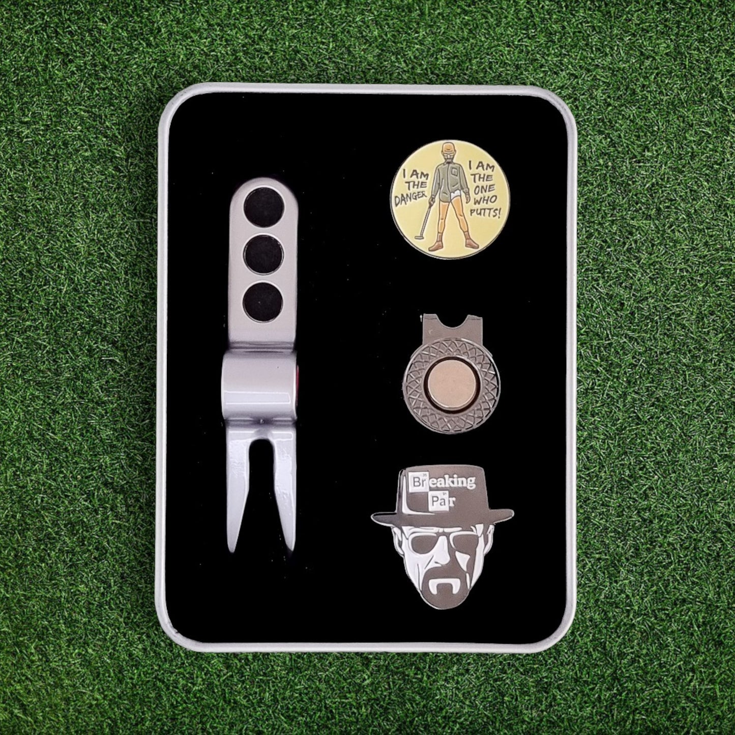 Scotty Divot Tool and Ball Marker Set - Breaking Par - Complete in Gift Tin